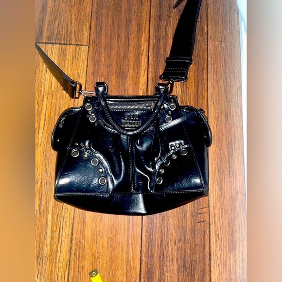 Edgy🖤y2k Steve Madden bag crossbody shoulder bag thick strap black purse - Picture 12 of 14
